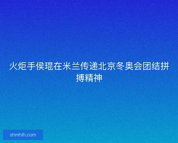 火炬手侯琨在米兰传递北京冬奥会团结拼搏精神